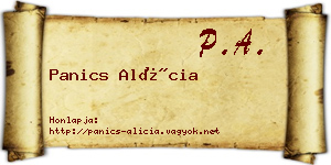 Panics Alícia névjegykártya